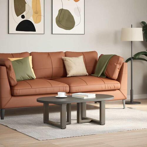 Sofabordben T-formet 2 stk. naturstål 50x25x(30-31) cm stål