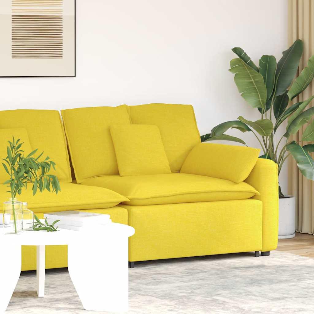 Modulopbygget sofaarmlænsendemodul med hynder 100 cm lysegul