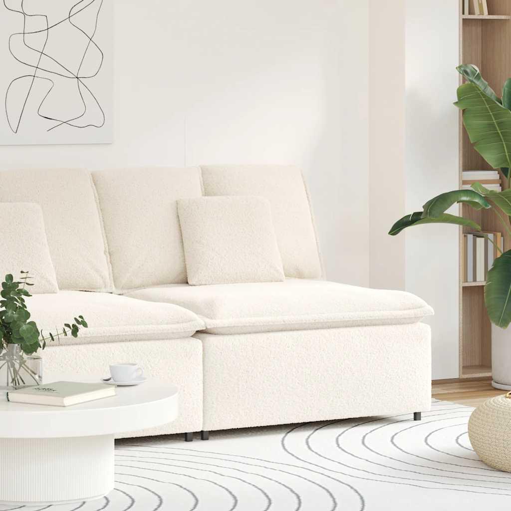 Modulopbygget sofacentermodul med hynder 100cm cremefarvet