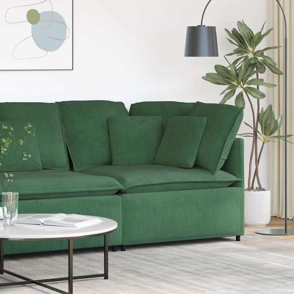 Modulsofa hjørnemodul med hynder 100 cm mørkegrøn billede