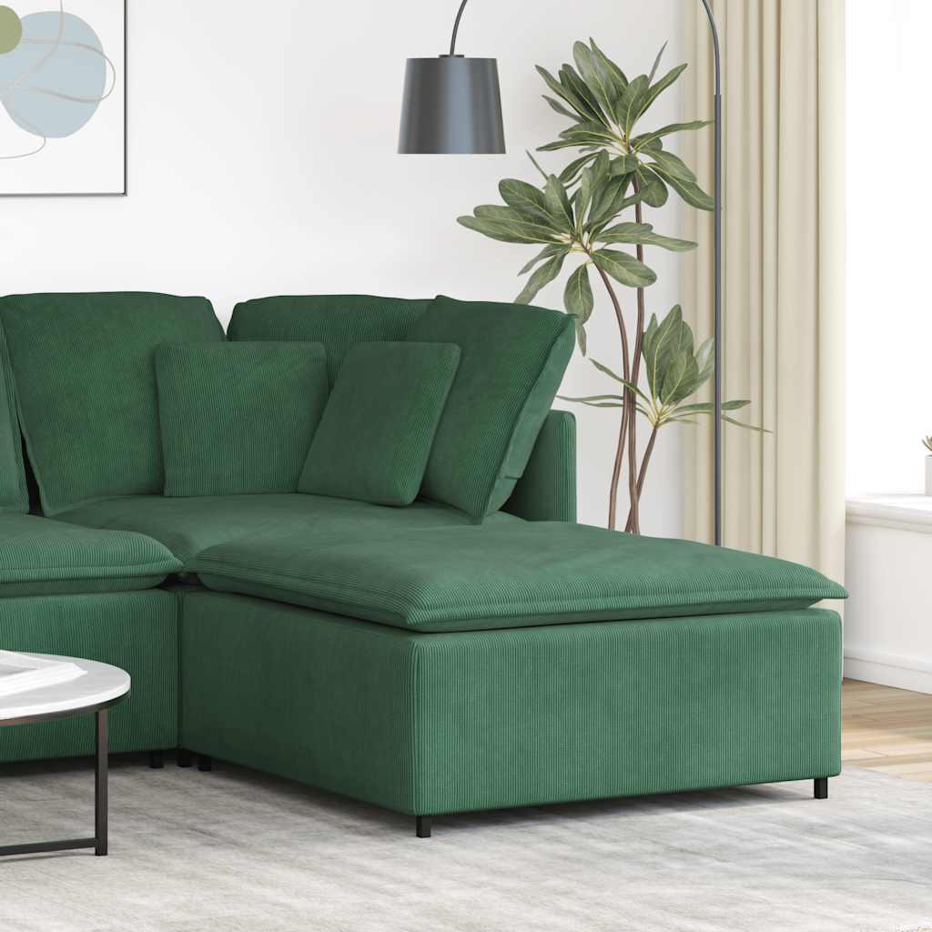 Modulær sofa fodskammel modul 100x100x48 cm mørkegrøn billede
