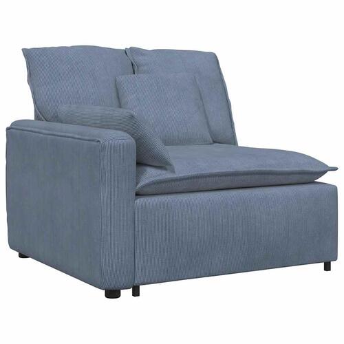 Modulsofa med hynder fløjlsstof blå