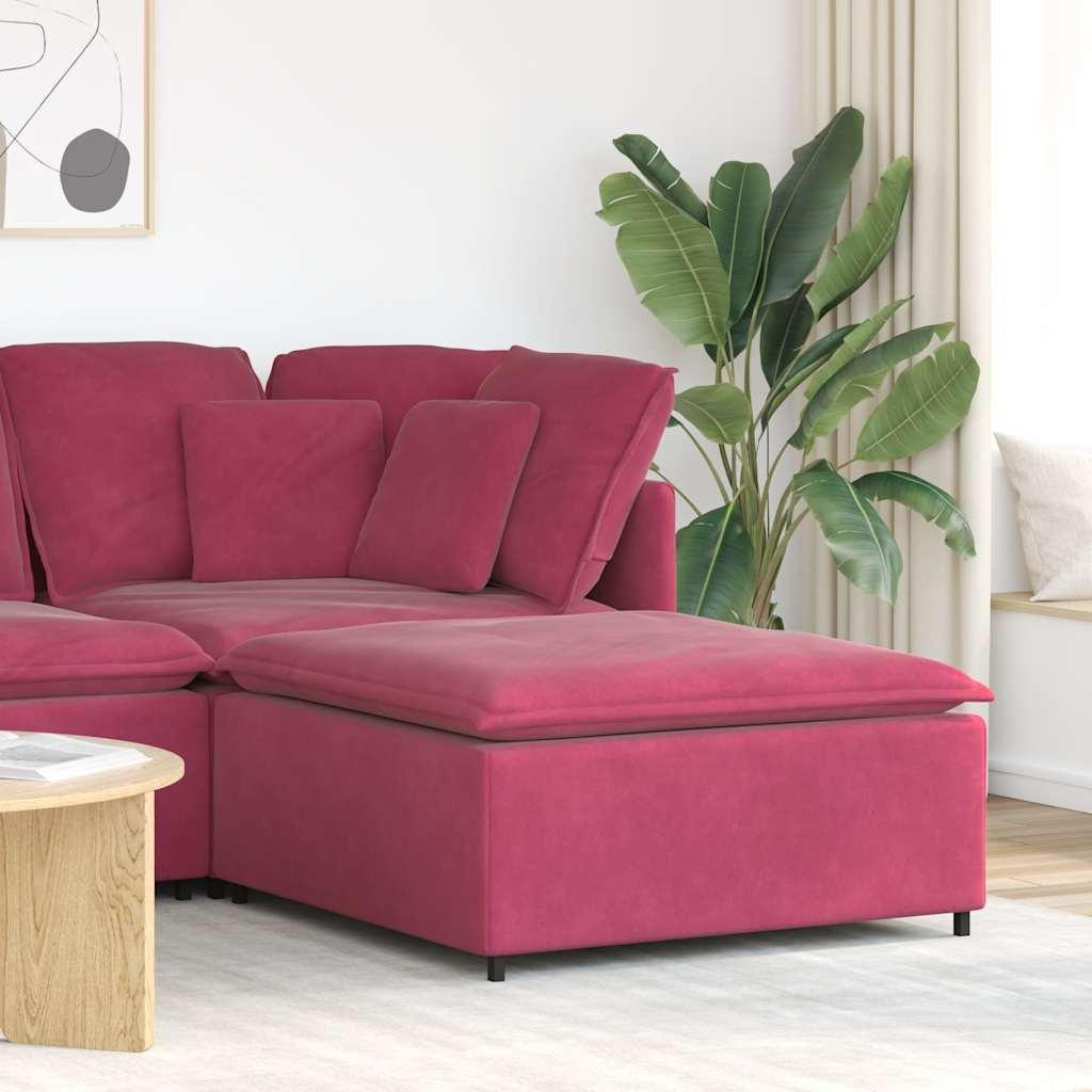 Modulær sofa fodskammel modul 100x100x48 cm vinrød