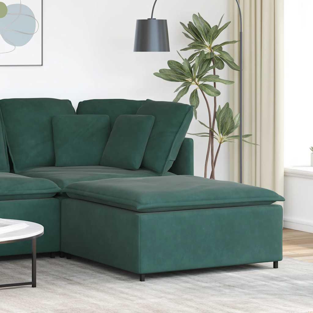 Modulær sofa fodskammel modul 100x100x48 cm mørkegrøn