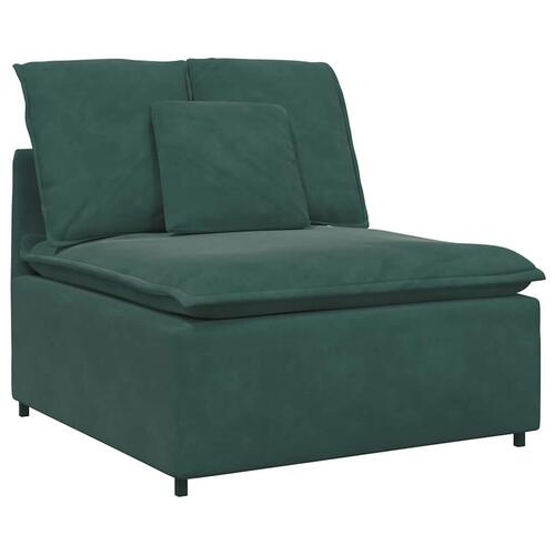 Modulsofa med hynder fløjl mørkegrøn