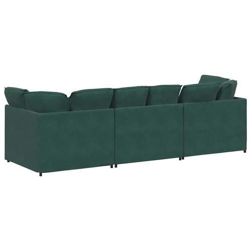 Modulsofa med hynder fløjl mørkegrøn