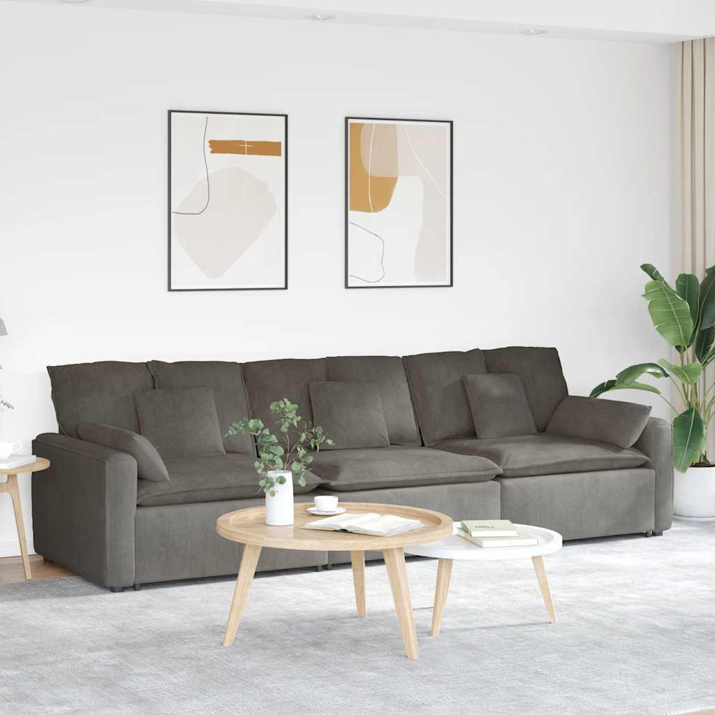 Modulsofa med hynder lysegrå billede