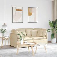 Modulsofa med hynder stof cremefarvet