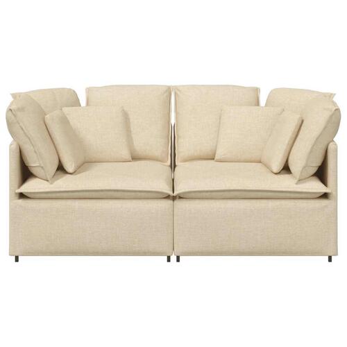 Modulsofa med hynder stof cremefarvet