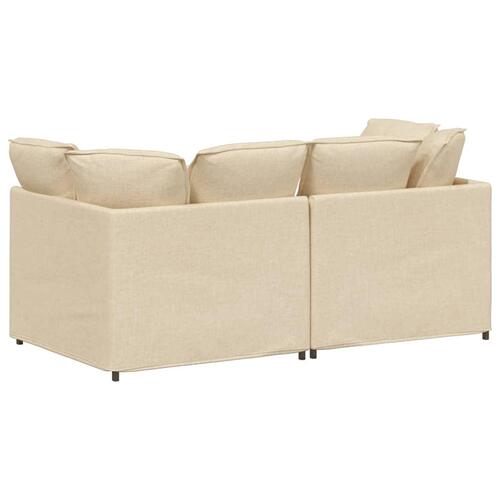 Modulsofa med hynder stof cremefarvet