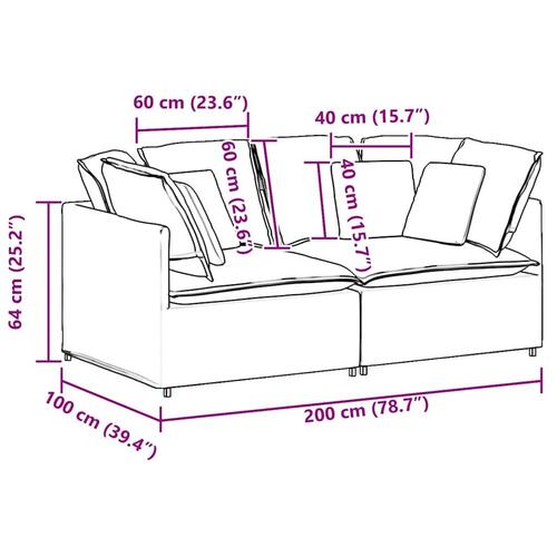 Modulsofa med hynder stof cremefarvet