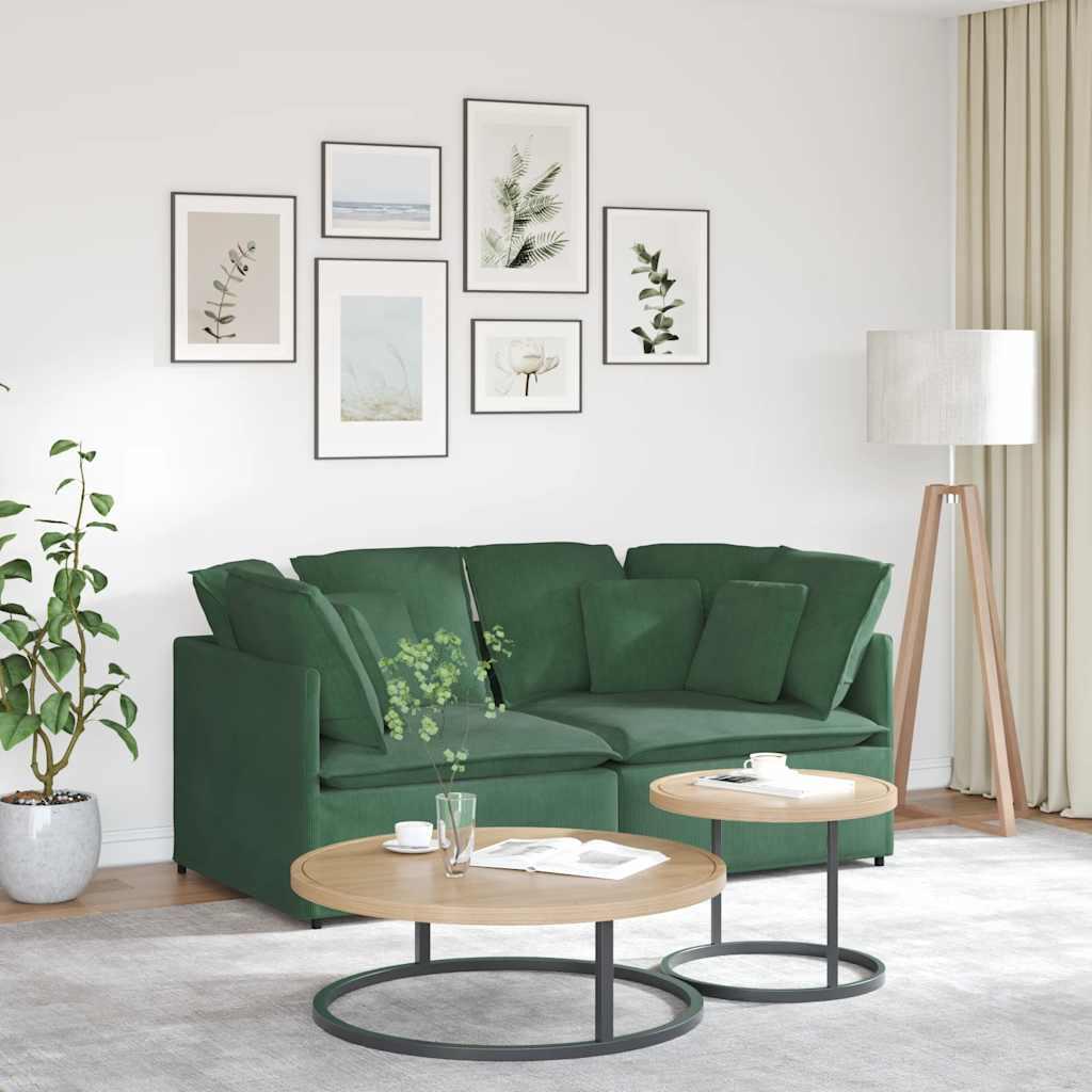 Modulsofa med hynder fløjlsstof junglegrøn