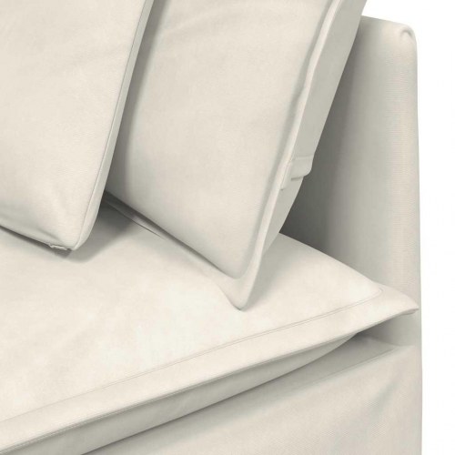 Modulsofa med hynder fløjl cremefarvet