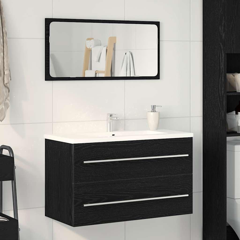 Underskab til håndvask 80x38,5x48 cm konstrueret træ sort-eg