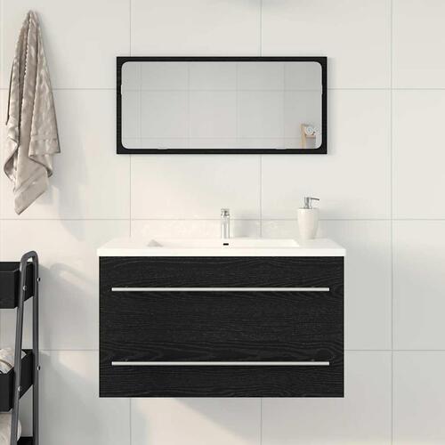 Underskab til håndvask 80x38,5x48 cm konstrueret træ sort-eg