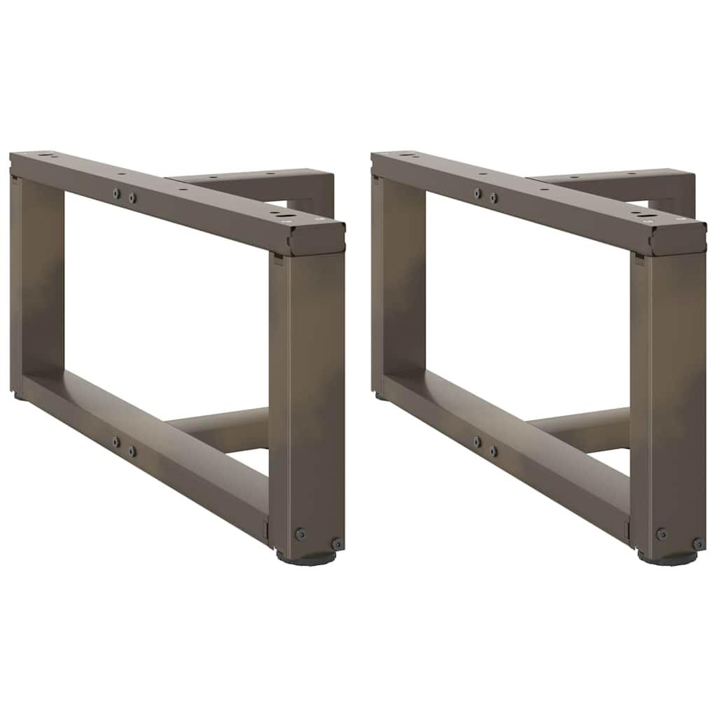 Sofabordben T-formet 2 stk. naturstål 60x25x(30-31) cm stål