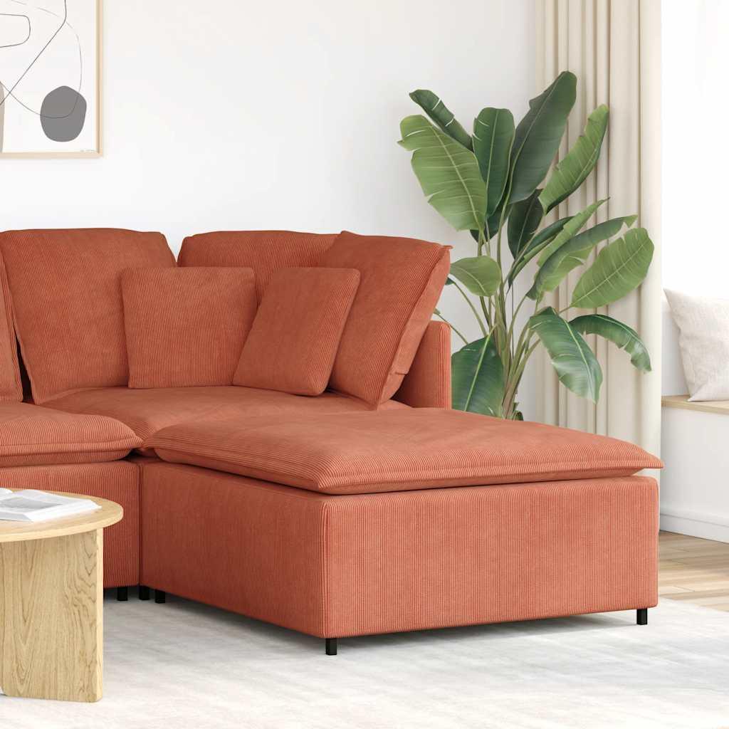Modulær sofa fodskammel modul 100x100x48 cm rød orange billede