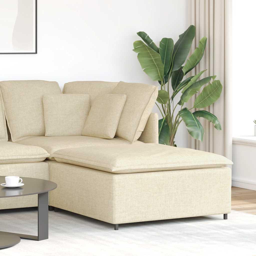 Modulær sofa fodskammel modul 100x100x48 cm cremefarvet