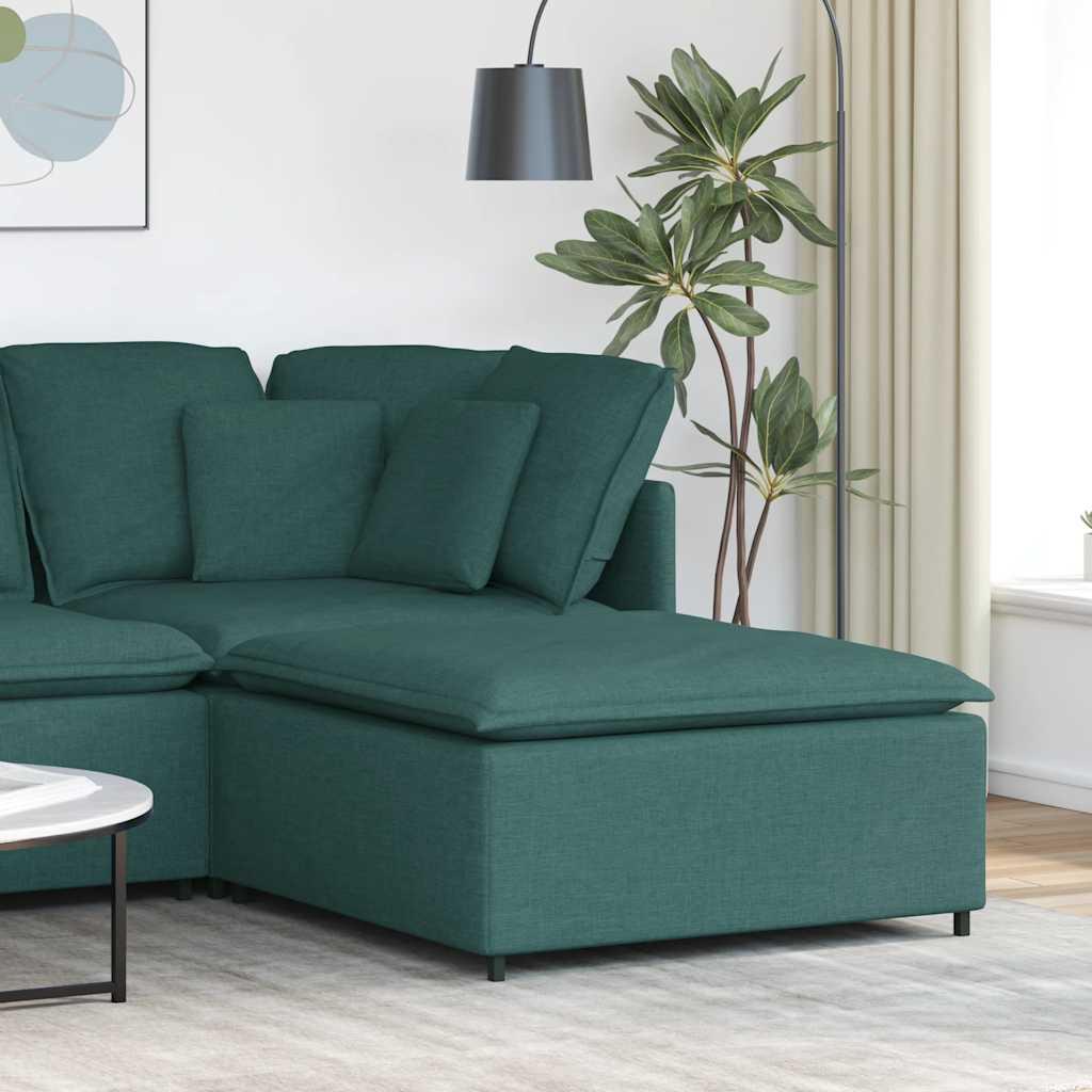 Modulær sofa fodskammel modul 100x100x48 cm mørkegrøn