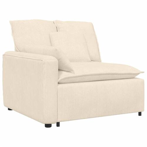 Modulsofa med hynder fløjlsstof cremefarvet