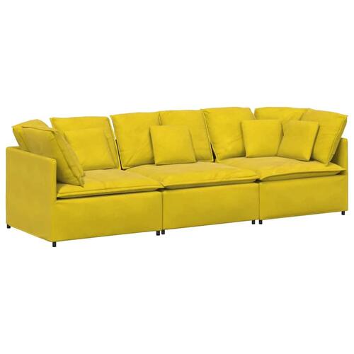Modulsofa med hynder fløjl gul