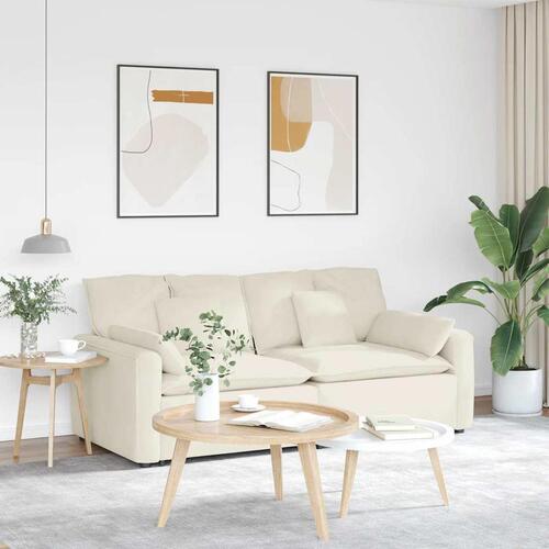 Modulsofa med hynder cremefarvet