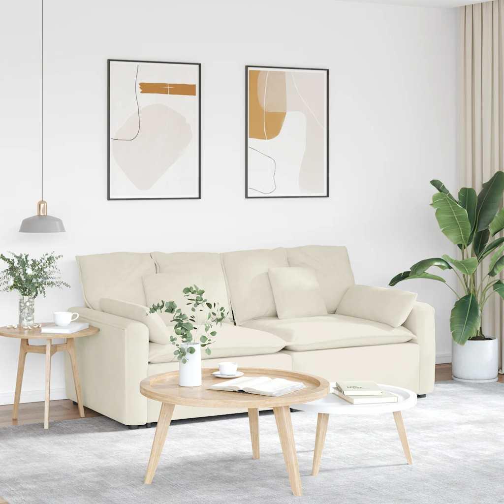 Modulsofa med hynder cremefarvet