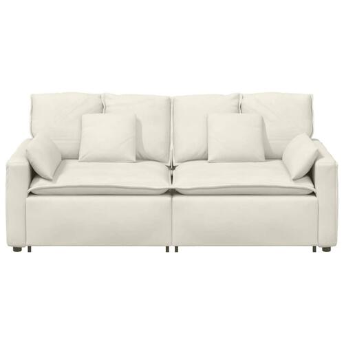 Modulsofa med hynder cremefarvet