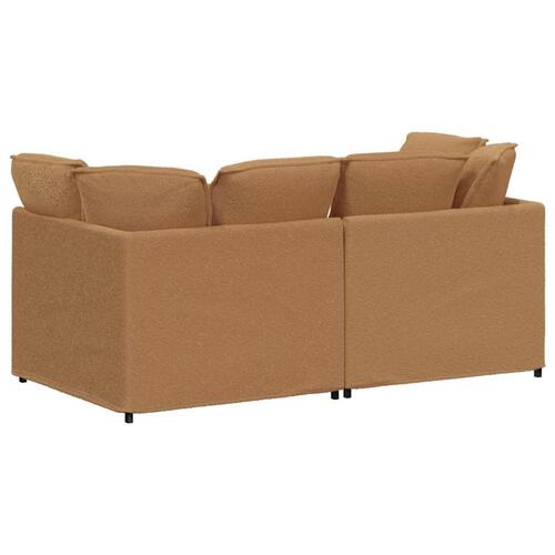 Modulsofa med hynder krøllet uldlignende stof beige