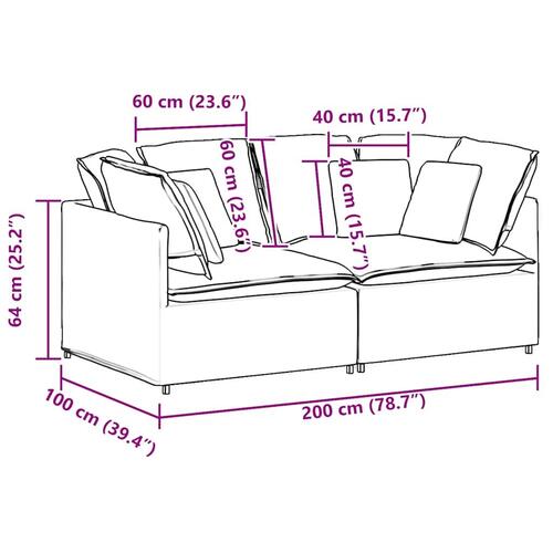 Modulsofa med hynder krøllet uldlignende stof beige