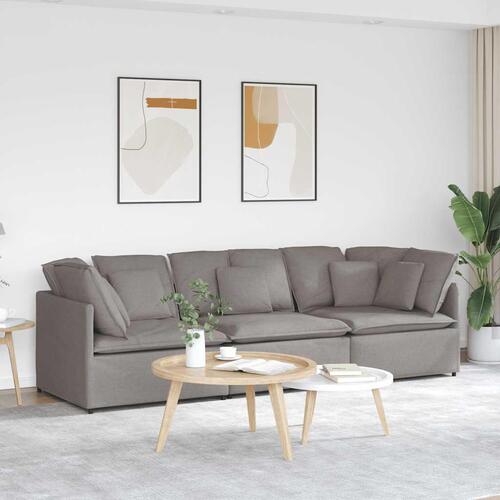 Modulsofa med hynder stof gråbrun