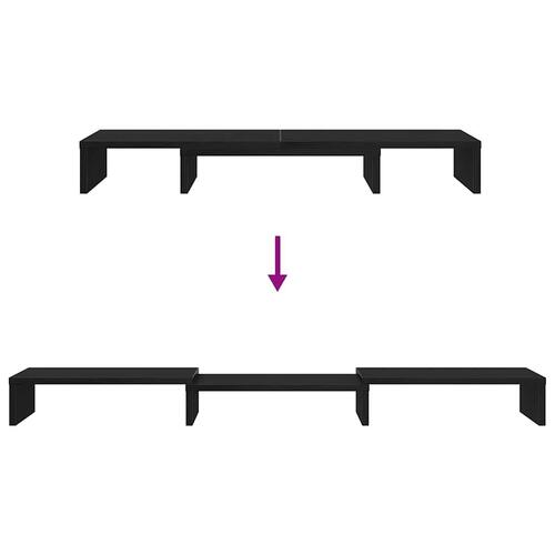 Skærmholder 80x24x10,5 cm justerbar sort egetræsfarve