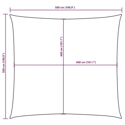 Solsejl 5x5 m firkantet oxfordstof gul
