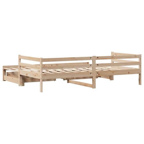Daybed med udtræk og skuffer uden madras 80x200 cm