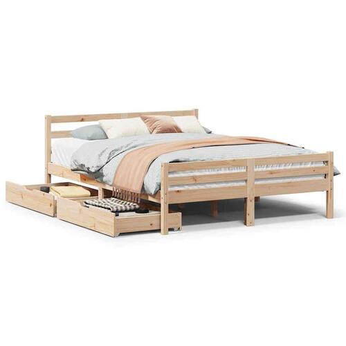 Sengeramme uden madras 160x200 cm massivt fyrretræ