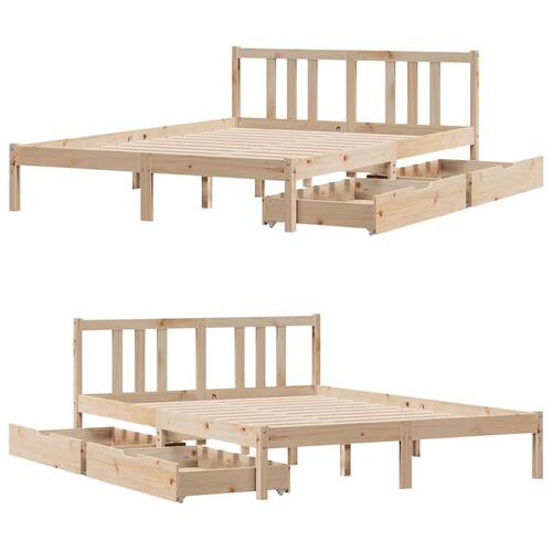 Sengeramme uden madras 120x200 cm massivt fyrretræ