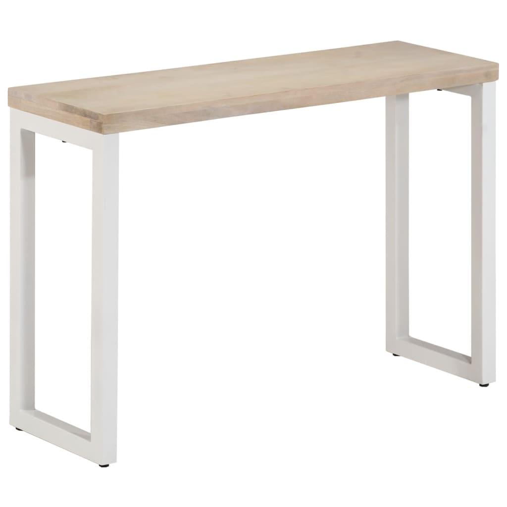 Konsolbord 110x35x76 cm massivt mangotræ og jern brun