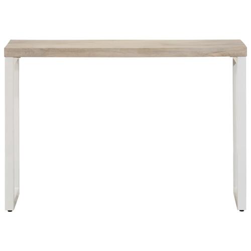 Konsolbord 110x35x76 cm massivt mangotræ og jern brun