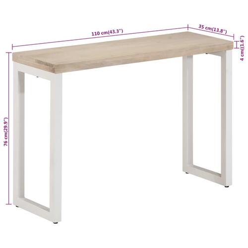 Konsolbord 110x35x76 cm massivt mangotræ og jern brun