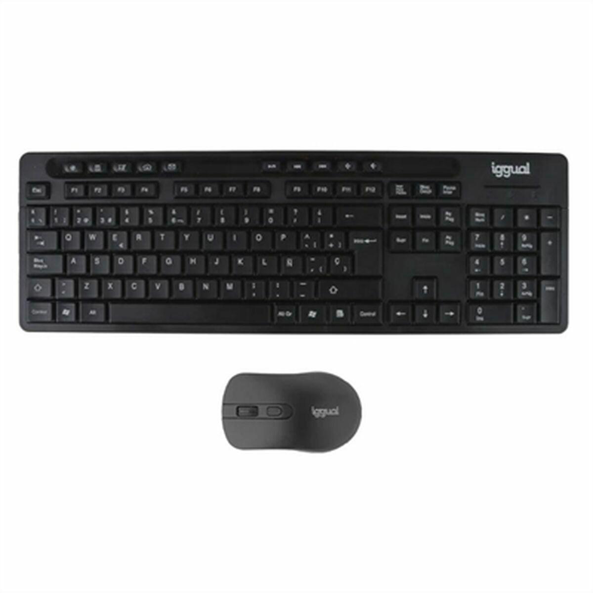 Tastatur og mus iggual WMK-BUSINESS2 Sort Spansk qwerty