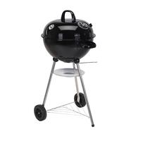 Kulgrill med hjul Sort 47 x 90 cm Cirkulær