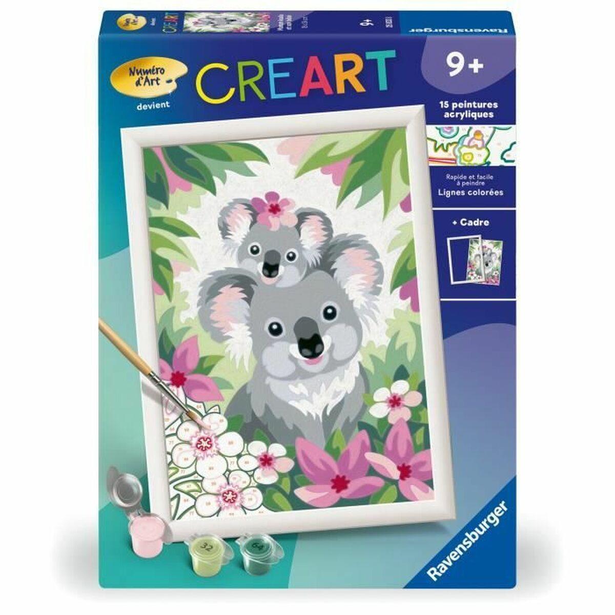 Ravensburger Creart tegningssæt - mal efter tal med koala-motiv