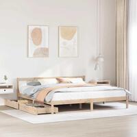 Sengeramme uden madras 200x200 cm massivt fyrretræ