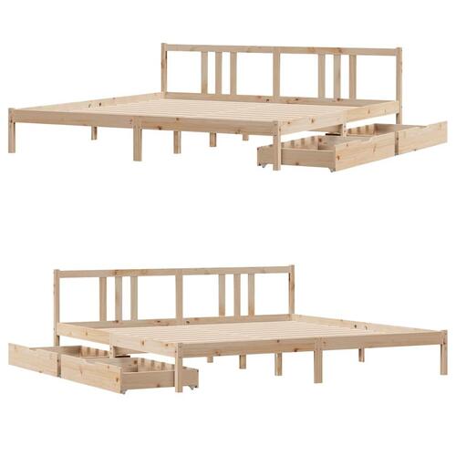 Sengeramme uden madras 180x200 cm massivt fyrretræ