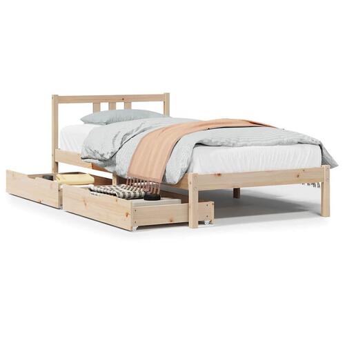 Sengeramme uden madras 90x190 cm massivt fyrretræ