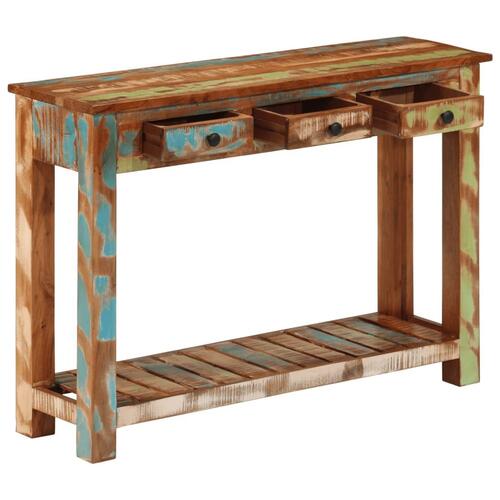 Konsolbord 110x30x76 cm massivt genbrugstræ