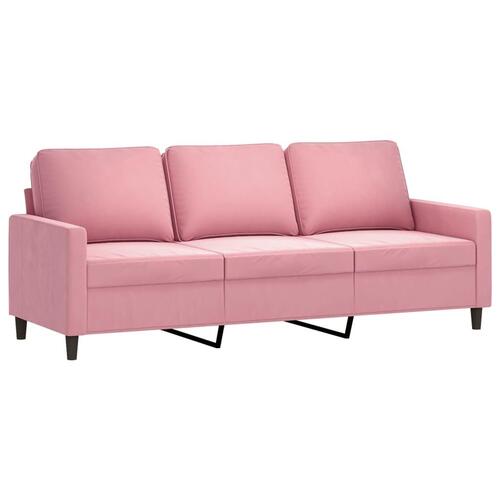 Sofasæt 4 dele med puder velour lyserød