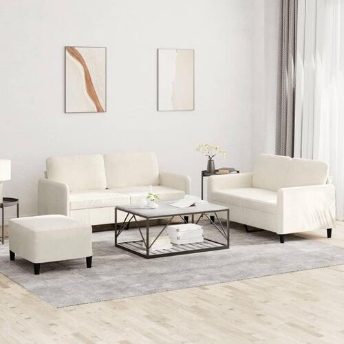 3 personers sofa velour cremefarvet