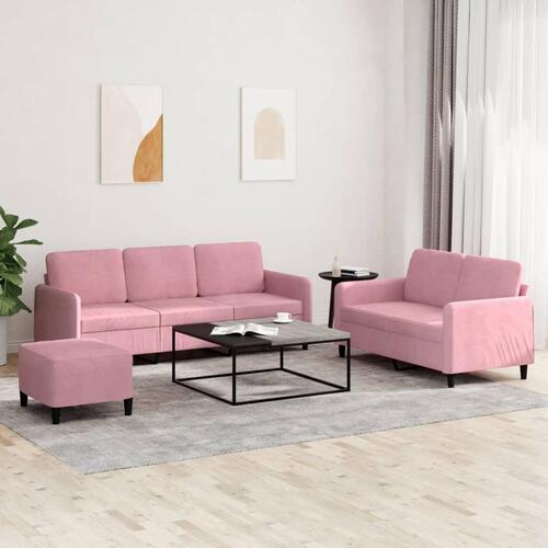 3 personers sofa velour lyserød