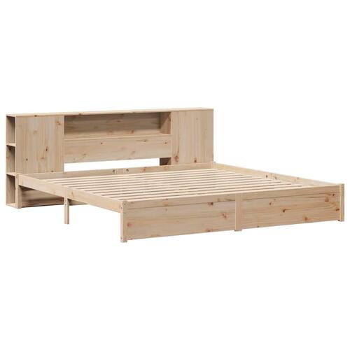Seng med reol uden madras 180x200 cm massivt fyrretræ
